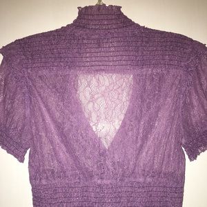 bebe Tops - Sheer lace top bebe Tops - Sheer lace top